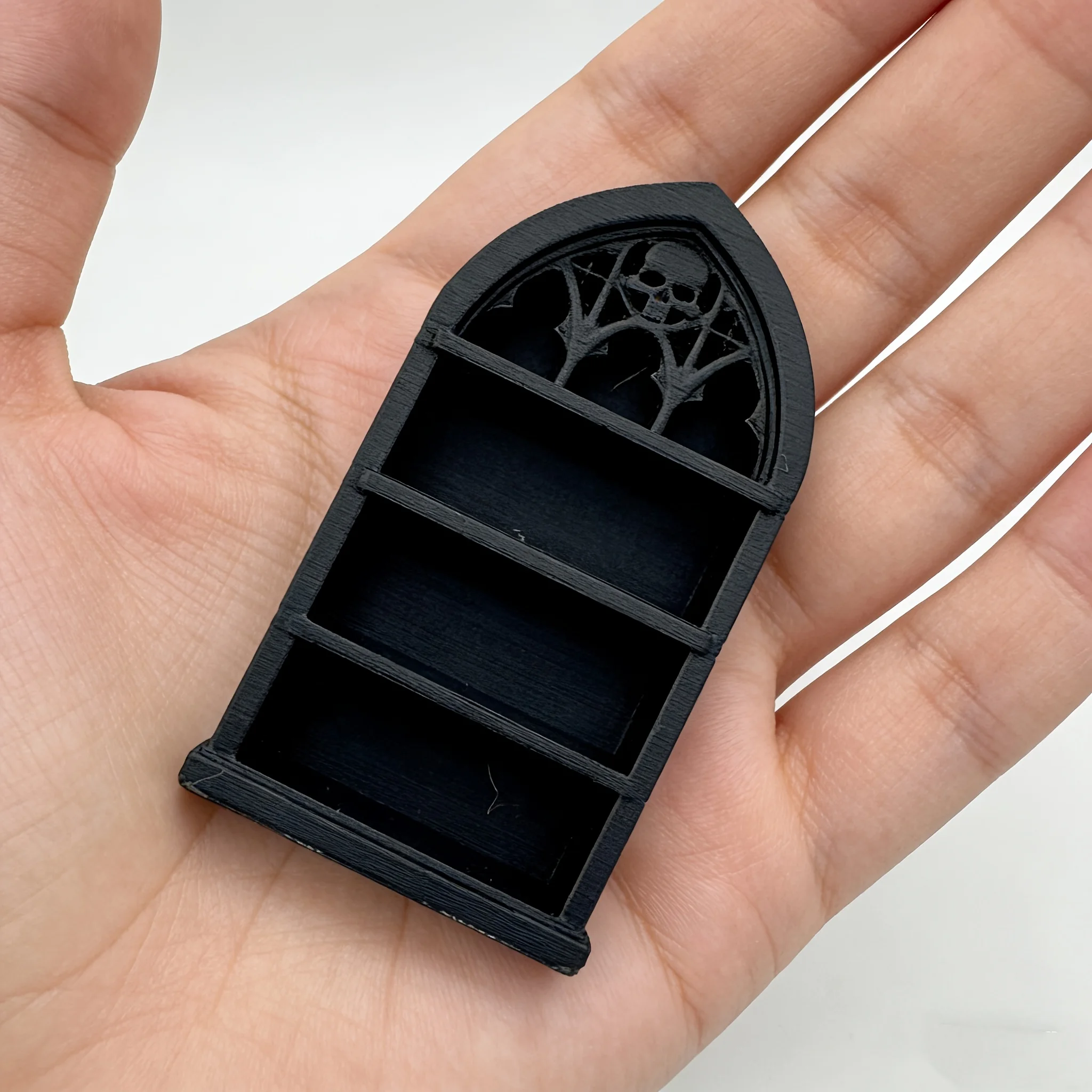 Gothic Style Miniature Bookshelf,Dark Aesthetic Ornament Suitable for Dollhouses And Miniatures, Open Shelves for Mini Books