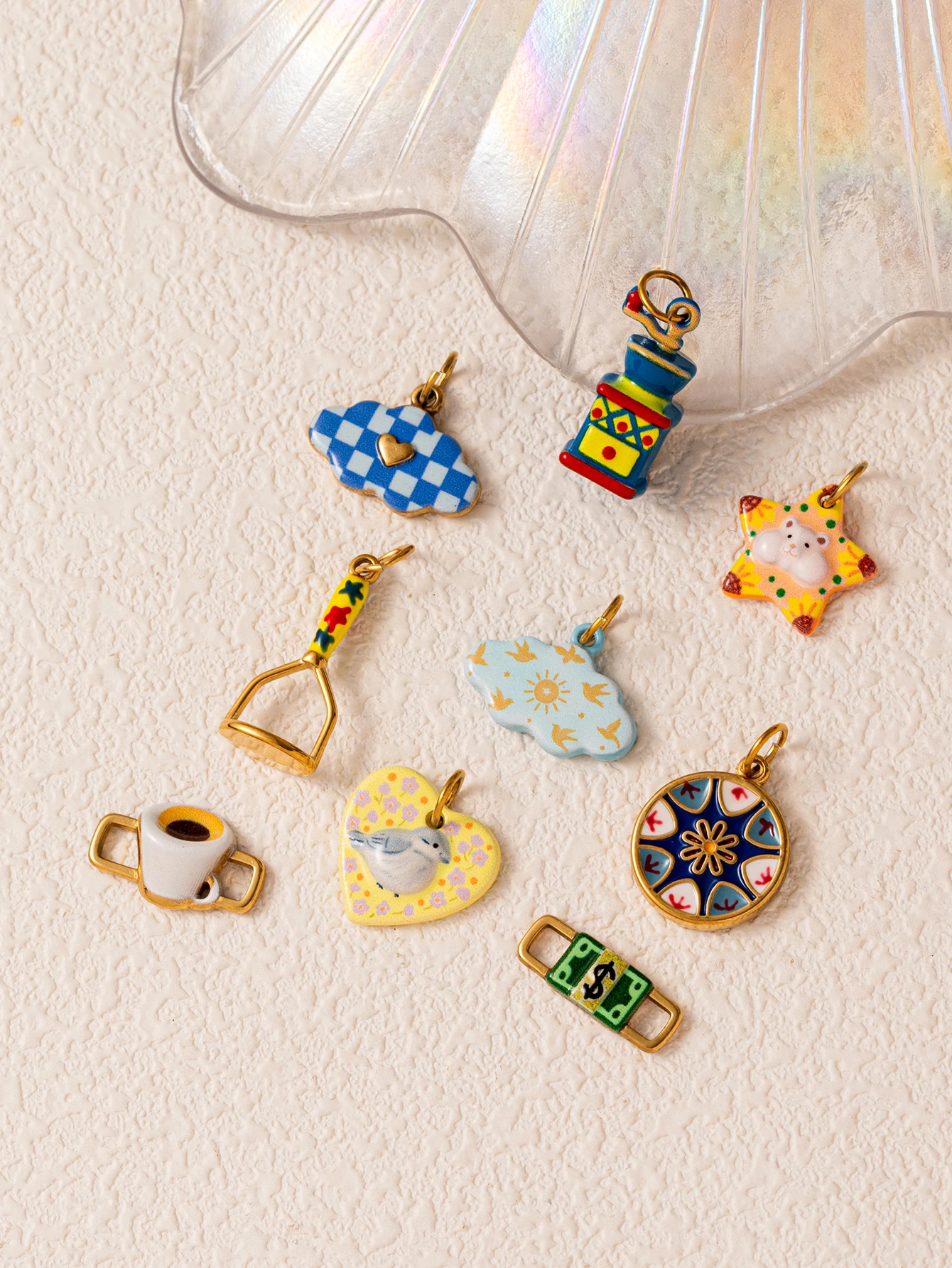 316 Edelstahl Wasserdicht Farbbeständig Retro Beliebte Hamster Vogel Wolke DIY Anhänger Charms Schmuckherstellung – Detail 3
