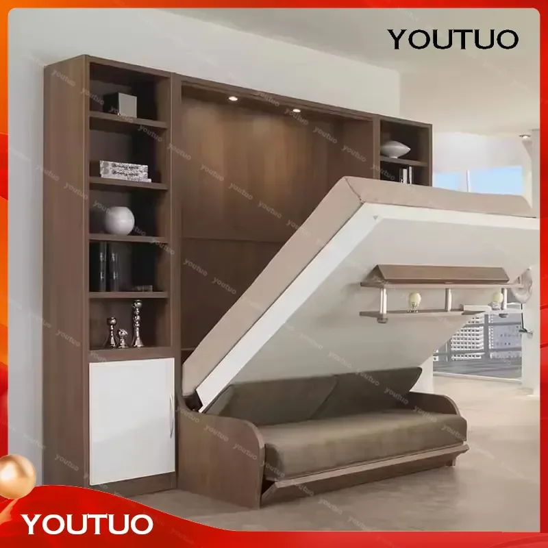 【Deposit】Z Space Saving Home Furniture Small Apartment Invisible Wall Bed With Wardrobe Murphy Sofa Set Folding Beds