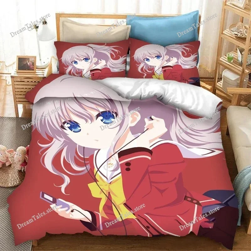 

Home Textile Cartoons Charlotte Tomori Nao Cover Duvet Cover Pillow Case Boy Girl Polyester Bedding Set King Queen Twin Size