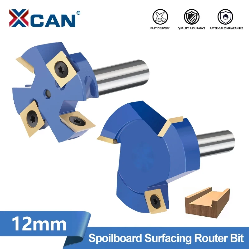 

XCAN CNC Spoilboard Surfacing Router Bit 1/2 Shank Dia 45 59mm Carbide Insert Slab Flatting Wood Planer Bit Milling Cutter