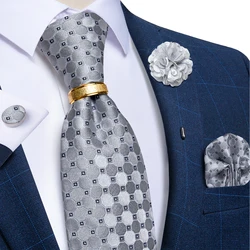 Grey Dot Plaid Striped Paisley Ties for Men Business Wedding Party Men Groom Accessories Cravat Gift for Husband Wholesale