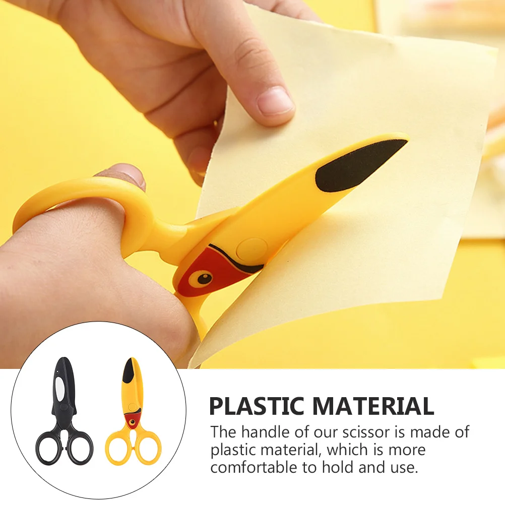 2 قطعة مقص بلاستيكي أمان طرف مستدير DIY مقص للحرف اليدوية للمدرسة والمكتب والمنزل ورق إبداعي متعدد الأغراض