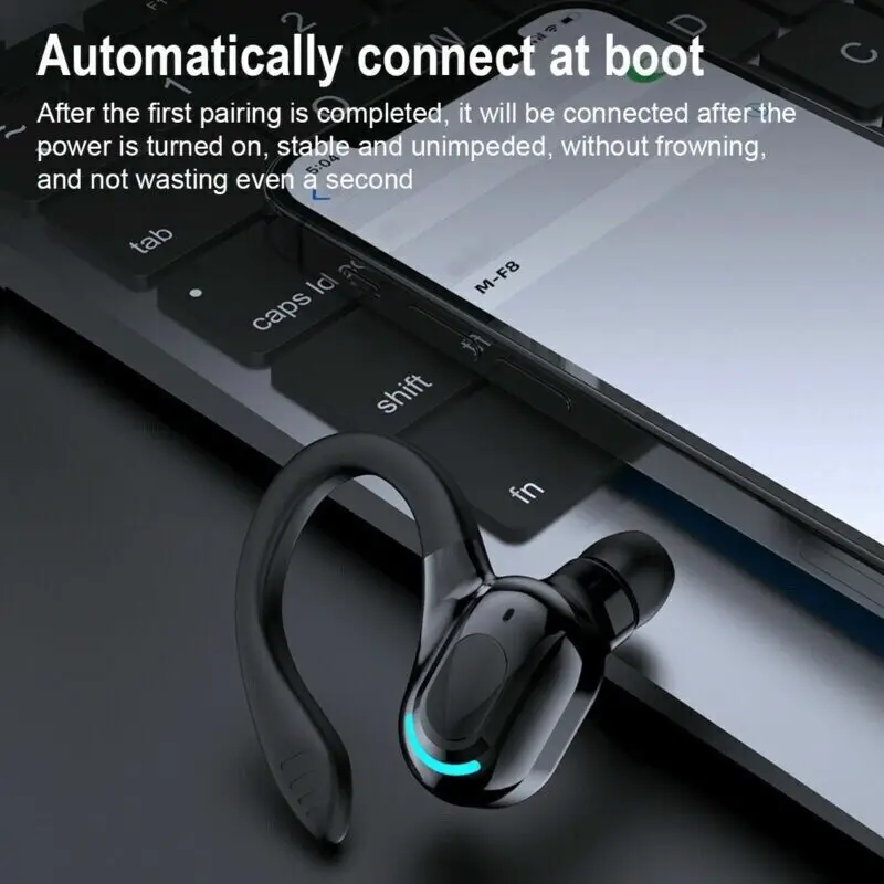 Bluetooth 5.1 Headset Draadloze Oordopjes Oortelefoons Stereo Hoofdtelefoon Oorhaak F8