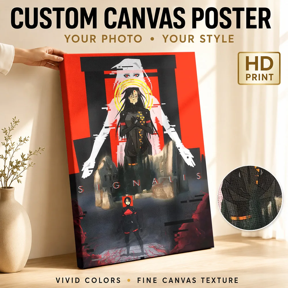 Signalis Game Canvas Print Personalized Photo Vibrant Graphic Illustration Wall Art For Gaming Desk Area, Adventure Fan Gift