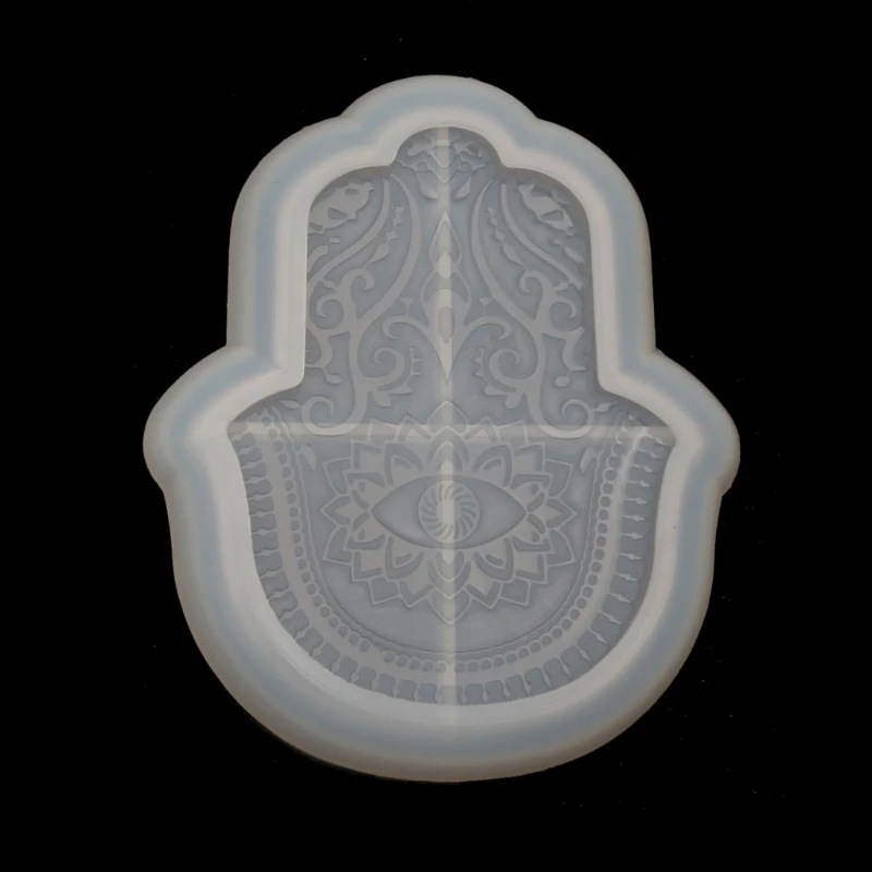 Hamsa Hand Tray Resin Mold  Amulet Epoxy Resin Mold Hamsa Hand Shape Holder Jewelry Plate Dish Resin Casting Molds