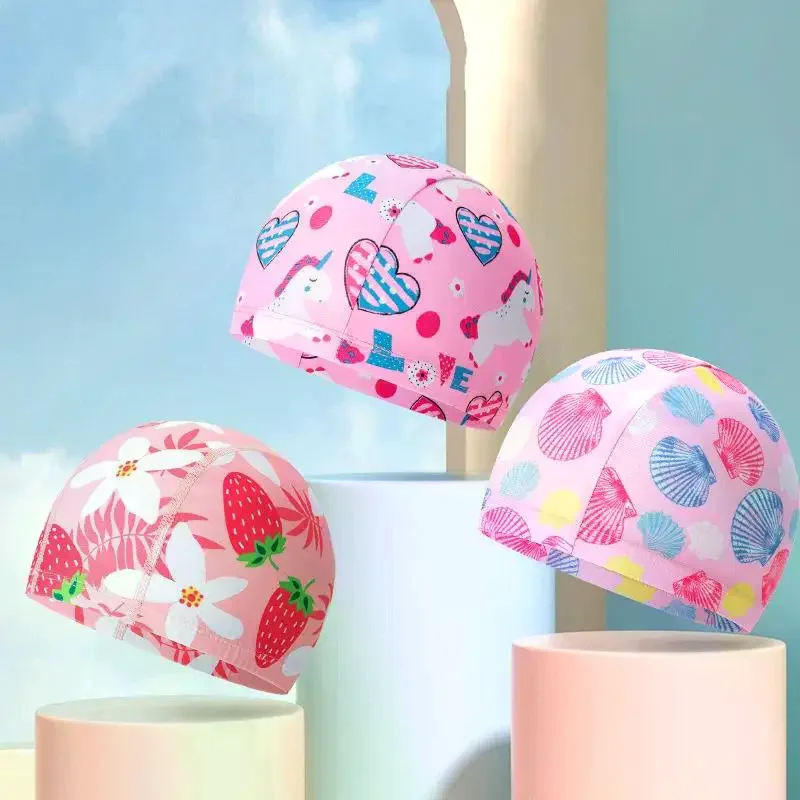

Kid Boys Swimming Cap Soft Comfortable Breathable Material Adorable Cartoon Print for Beach School Swimming Classes