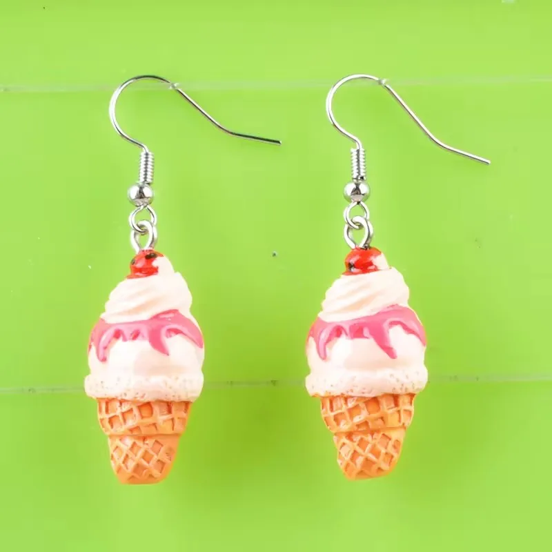 Diy Mode Hars Kawaii Zomer Icecream Ijsje Oorbellen Drop Dangle Earring Earing Sieraden Vrouwen Boutique Bijoux