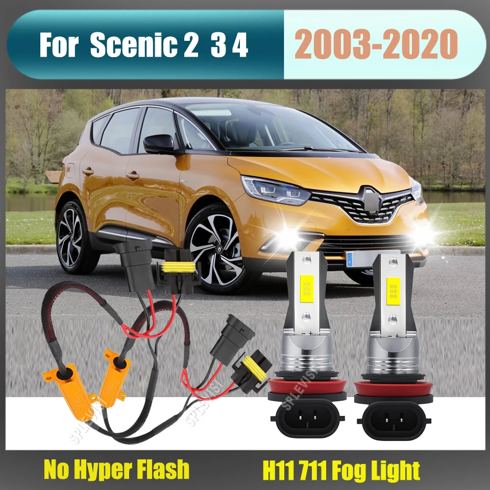 

H11 Fog Light Canbus Kit 12v For Renault Scenic 2 3 4 2003 2004 2005 2006 2007 2008 2009 2010 2011 2012 2013 2014 2015 2016-2020