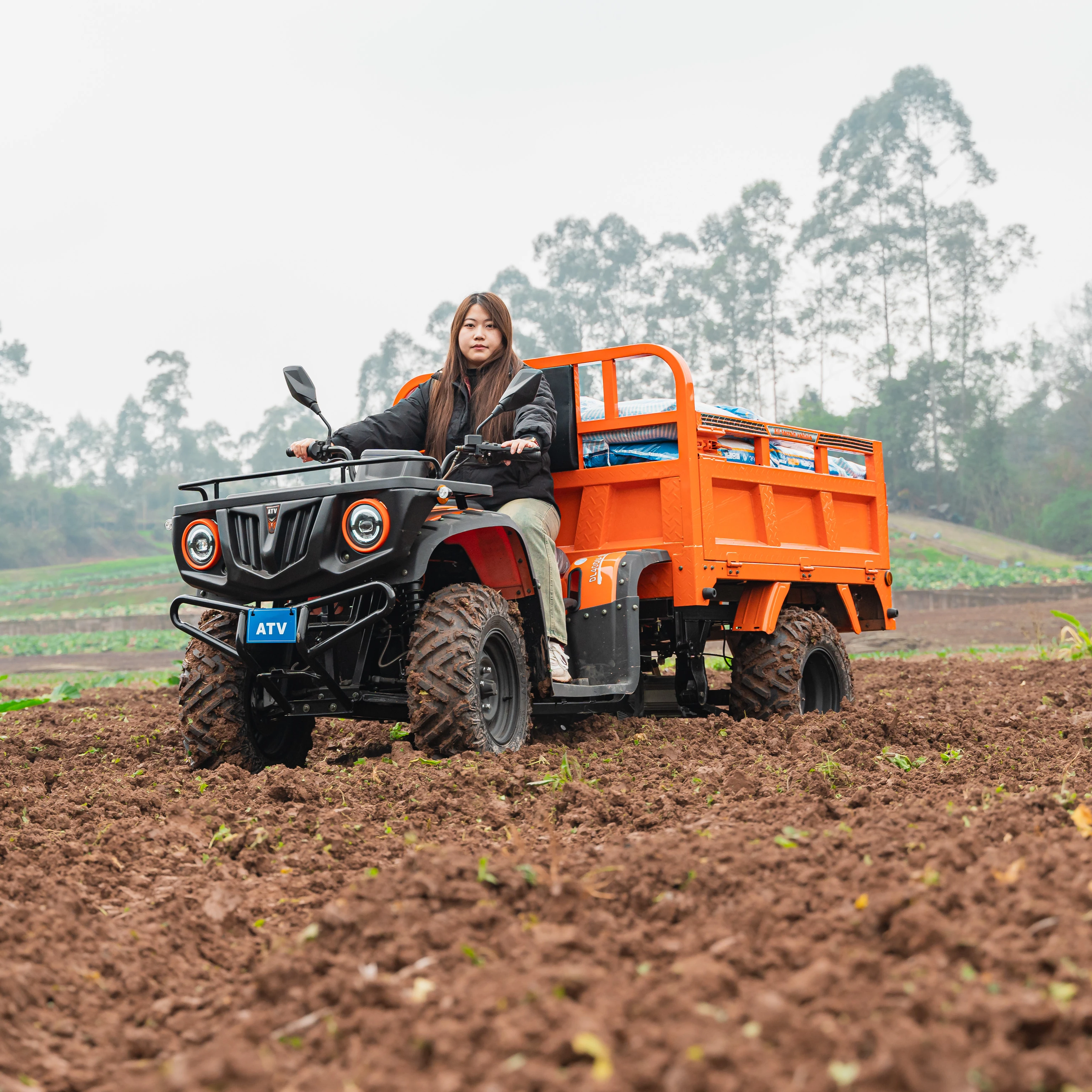Factory Price Wagon Truck ATV Quad Bike with Trailer Farm Utility Vehicle Engine/Motor Multifunctional for Farm Use