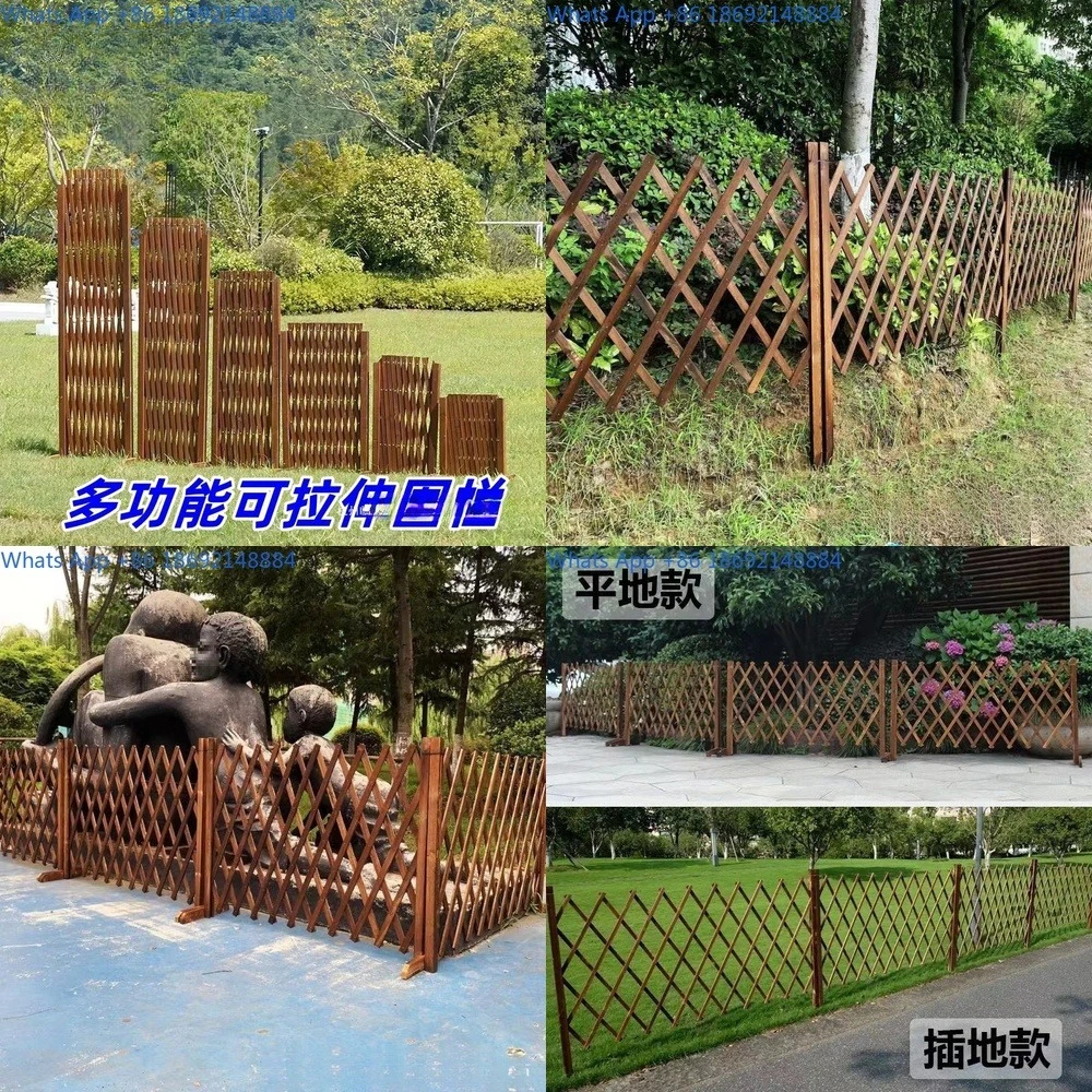 Retractable Outdoor Fence for Garden Yard Vegetable Patch Decorative Barrier Privacy Screen Wood Picket Fence Extension