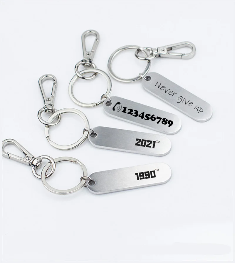 

Custom Car Keychains for Women Men Stainless Steel Brushed Matte Key Holder Ring Personalized Birthday Phone Number Spotify Code