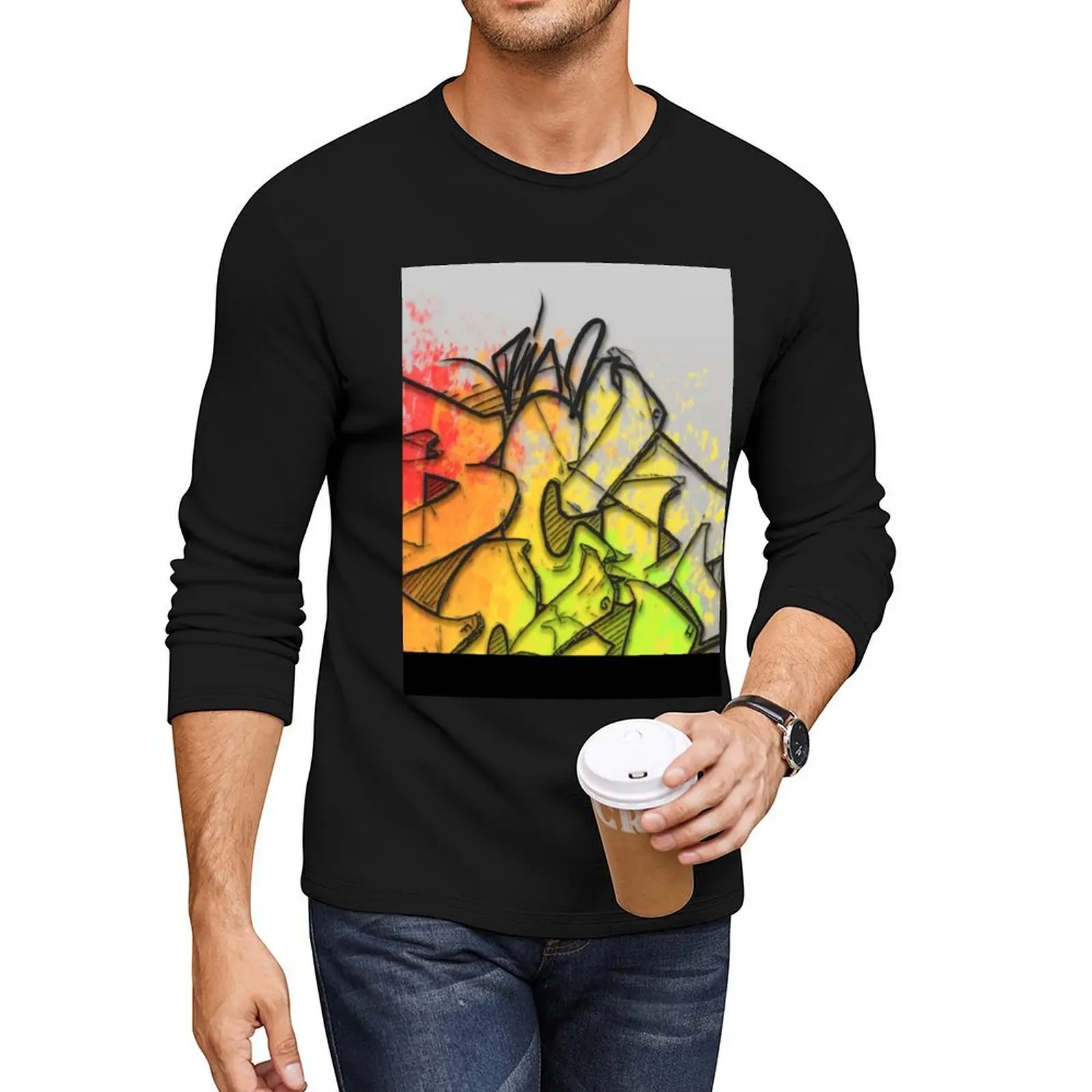

Top notch, handmade, high quality, unique, modern graffiti design by Dino Long T-Shirt vintage t shirt Tee shirt mens clothes