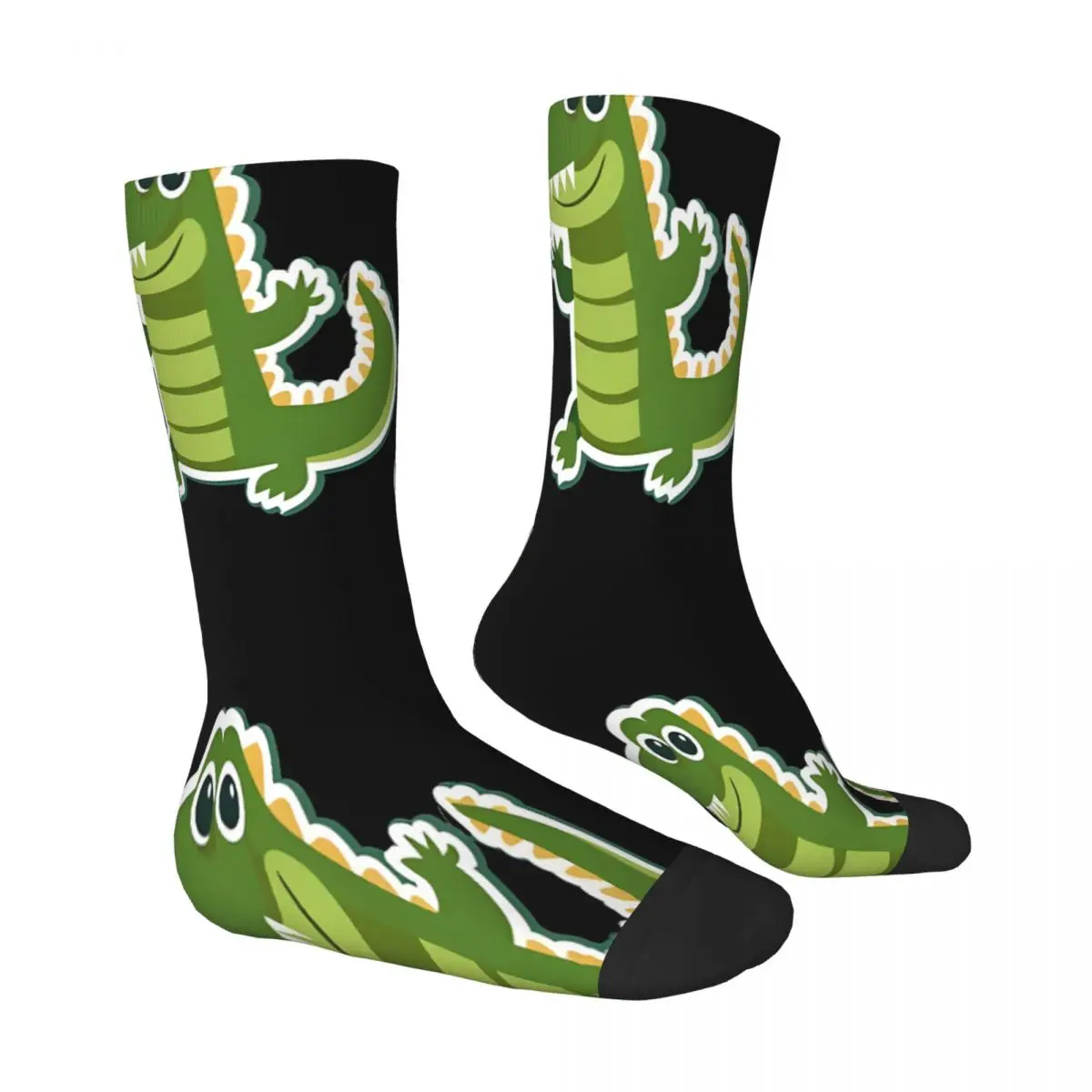 Cute Smiling Crocodile Socks Male Mens Women Winter Stockings Hip Hop