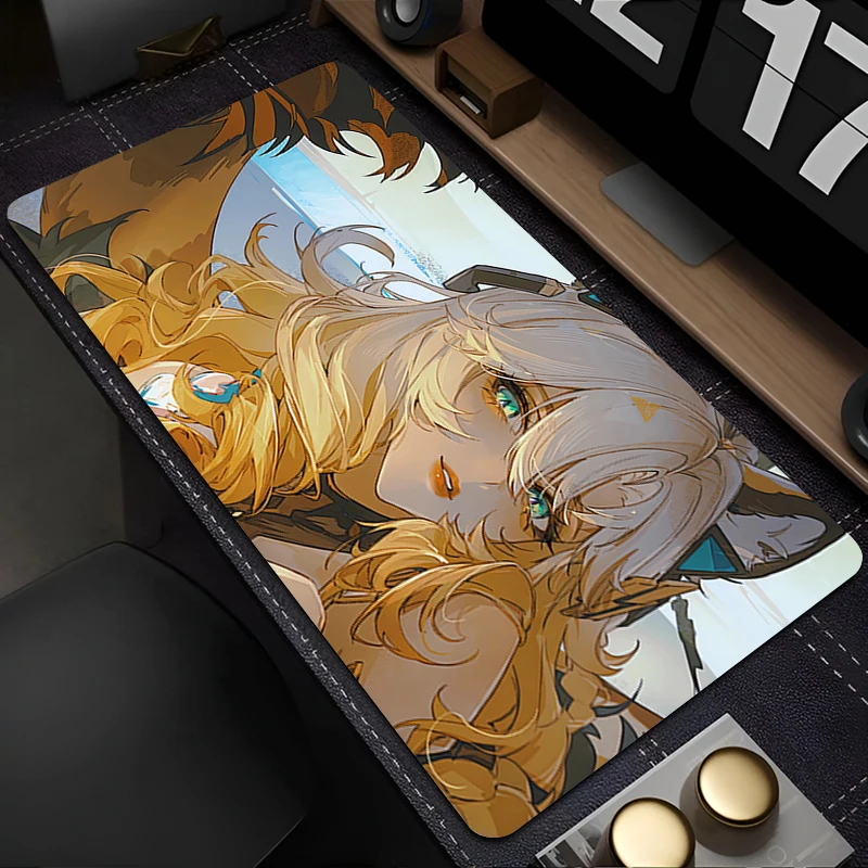 Tapis de souris pour ordinateur portable, armoire de bureau, clavier, PC, grand tapis de bureau HD g-genshin Impact Xilonen, tapis de souris en caoutchouc antidérapant étendu