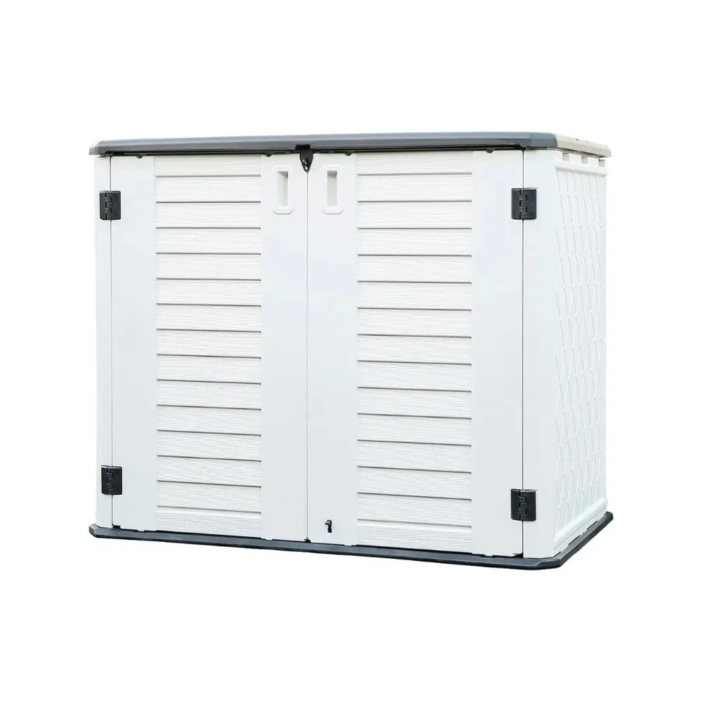 Kinying Outdoor Storage Shed - Horizontal Storage Box Waterproof For Garden, Patios, Backyards, Multi-Opening Door For Easy