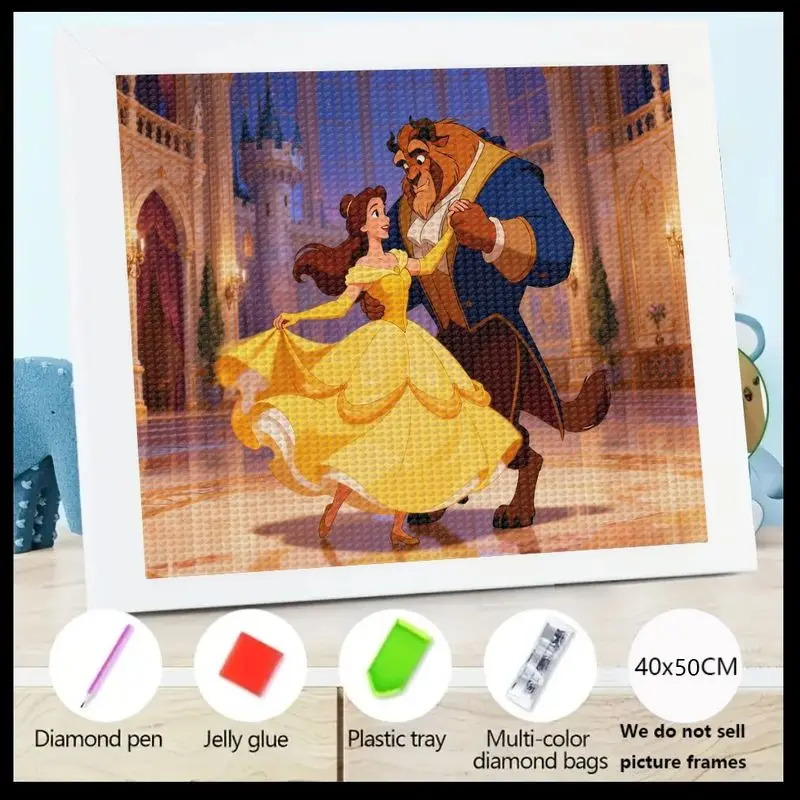 

1 шт. Популярный набор для алмазной живописи Disney «Красавица и чудовище» 5D, «Красавица и чудовище», «Танцующий кристалл и стразы» для A