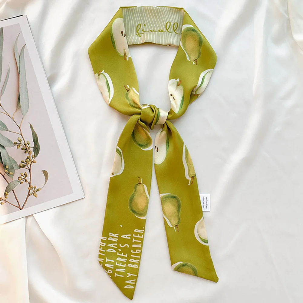 Fashion Elegant Hair Ribbon Scarf Women Neck Tie Hairband Scarfs Silk Skinny Headscarves Ladies Sweet Neckerchief Hair Tie