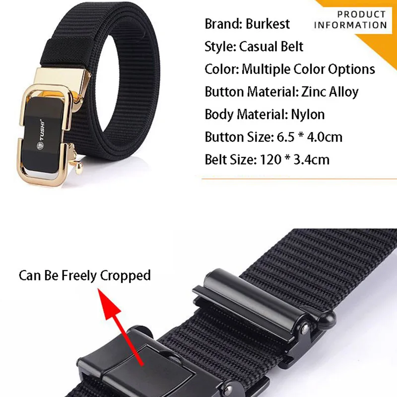 2024 New Toothless Automatic Buckle Breathable Belt With High Quality Korean Edition Men's And Women's Tactical Training Belt