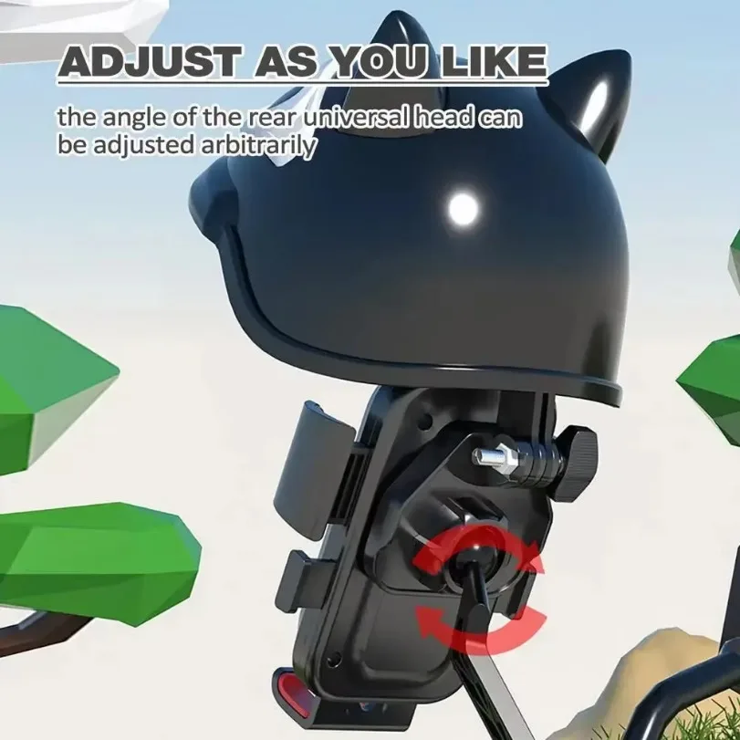 Bicycle Motorcycle Phone Holder 360°Rotation Outdoor Cycling Navigation Stand Sunscreen Rainproof Small Helmet For All Smatphone