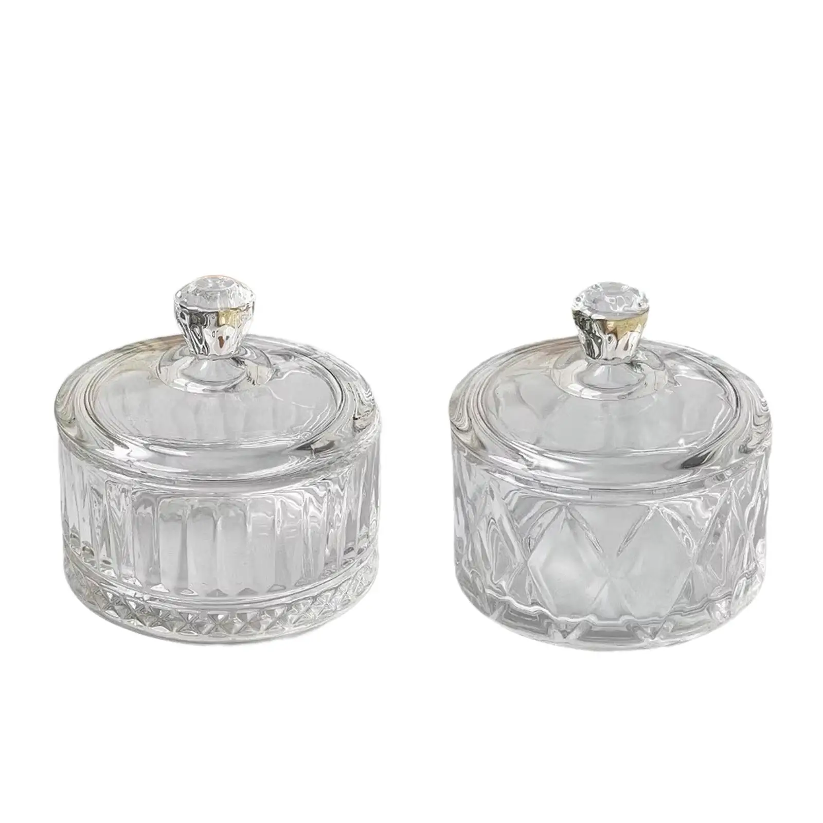 Glass Candy Jar Vanity Jewelry Box Clear Snack Container Cookie Dish for Birthday Party Restaurant Home Table Centerpieces