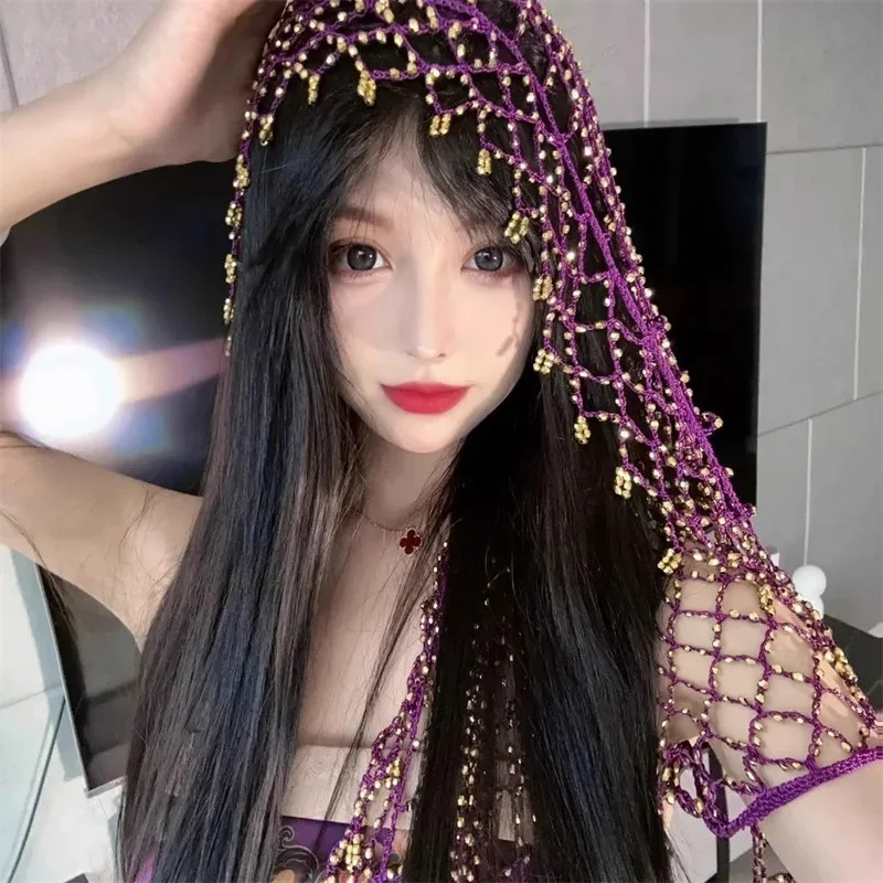 Personalizado jazz dança hip cachecol peido cortina triângulo cachecol nova dança do ventre artesanal cintura corrente xale samba trajes de carnaval