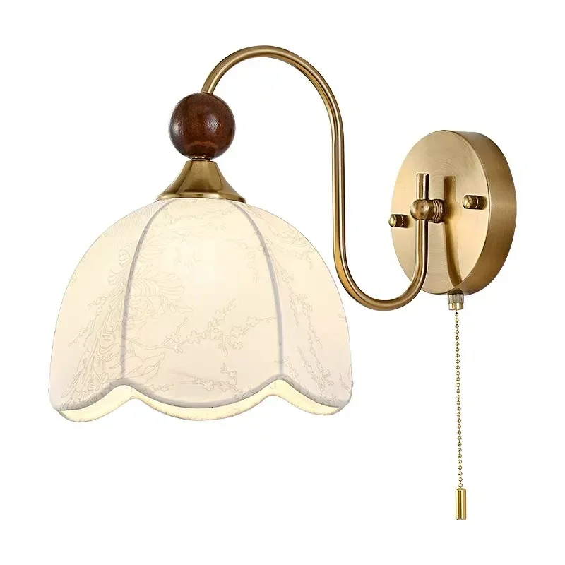 

French retro wall medieval wabi wind bedroom bedside lamp living room B & B hotel corridor staircase wall lamp