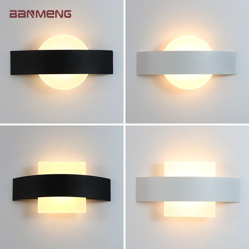 Nordic modern Simplicity LED wall lamp Acrylic Round and Square indoor wall sconces bedroom living room stairs lighting fixture