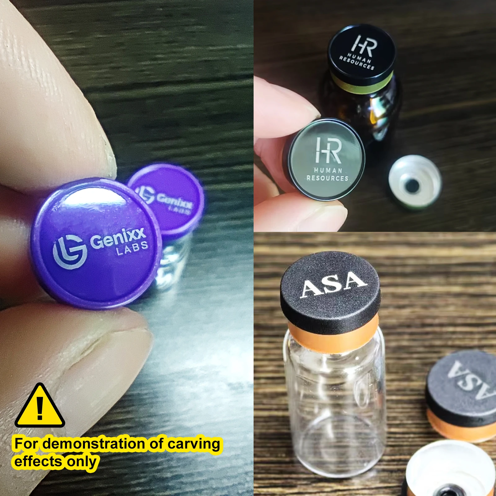 Customized Vials Cap ,Laser Engraving Aluminum Caps ,Plastics Aluminum Caps,100PCS
