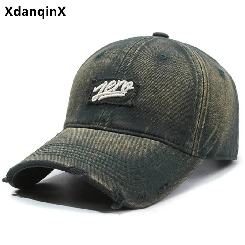 

Snapback Cap New Brands Washed Cotton Embroidery Baseball Caps For Men And Women Broken Hole Antique Retro Party Hat Hip Hop Hat