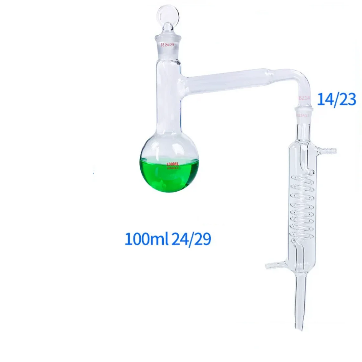 100mL Distilling Apparatus with Ground In joints Borosilicate 3.3 Glass Laboratory Chemistry Equipment Purification Device Set