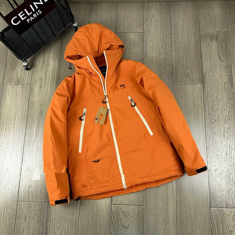 Outdoor Three-Proof down Cotton Jacket Hooded Thick Outerwear for Men And Women Couples Waterproof Windproof Breathable