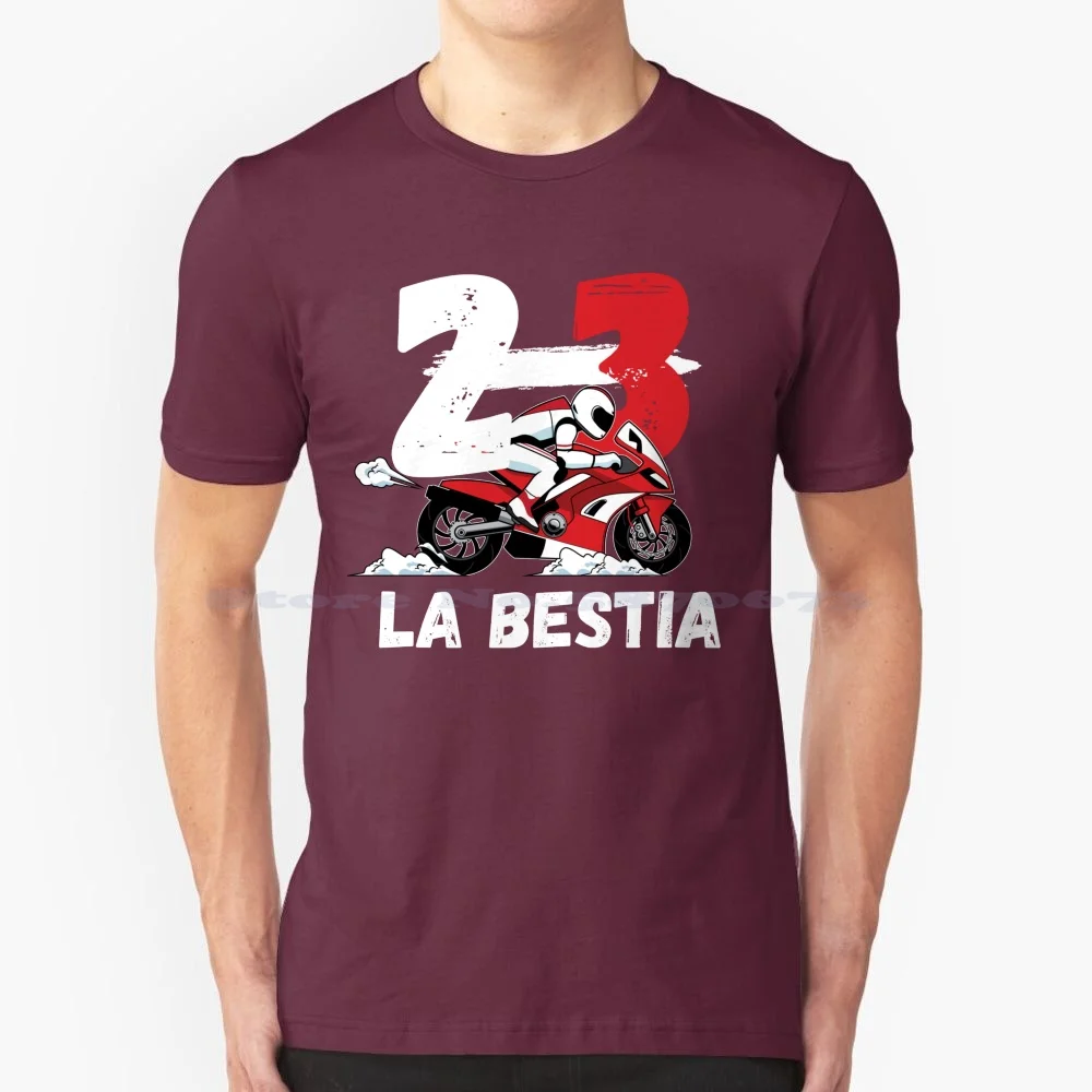 Enea T Shirt 100% Cotton Tee Gresini Racing Motorcycle Motorsport Race Enea Bastianini 23 Motorbike Rider Helmet La Bestia