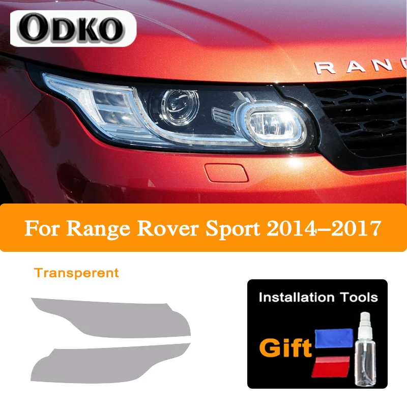 لسيارة رينج روفر سبورت L494 2014-الحاضر 2 قطعة المصباح الأمامي للسيارة طبقة رقيقة واقية سوداء ملحقات ملصق من البولي يوريثان الشفاف #5