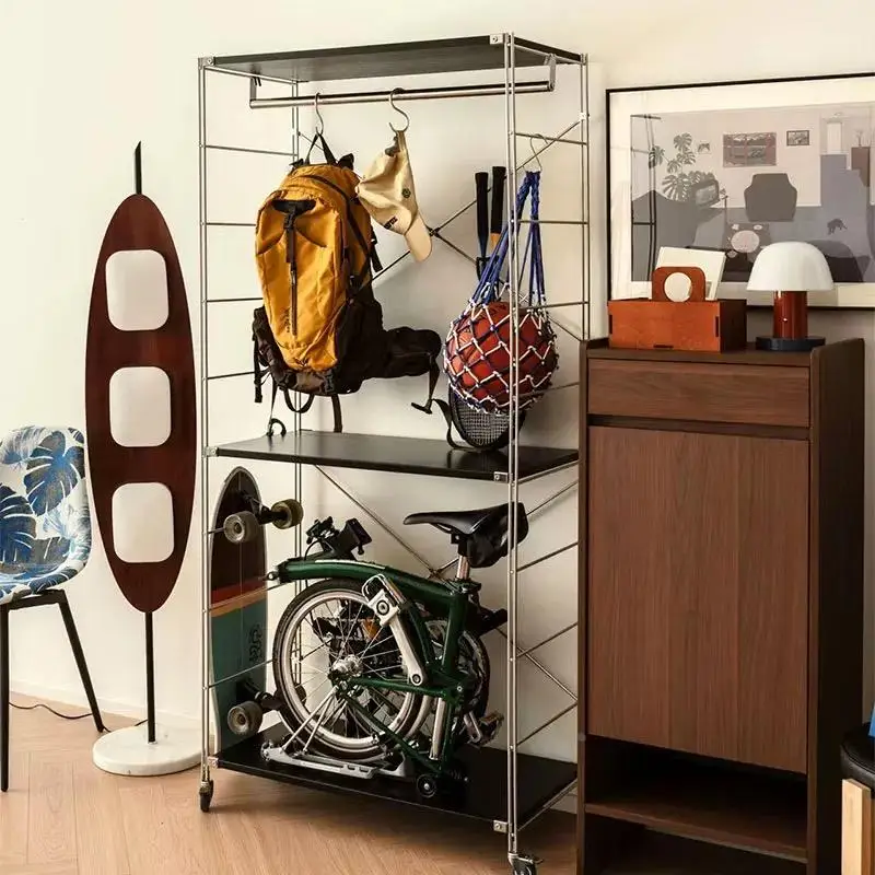 Folding bicycle storage rack Japanese style shelf