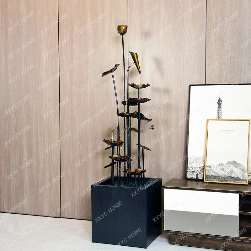 

Американский декоративный напольный фонтан-колесо Фэн-шуй для гостиной и кабинета, большой водный элемент для украшения интерьера.