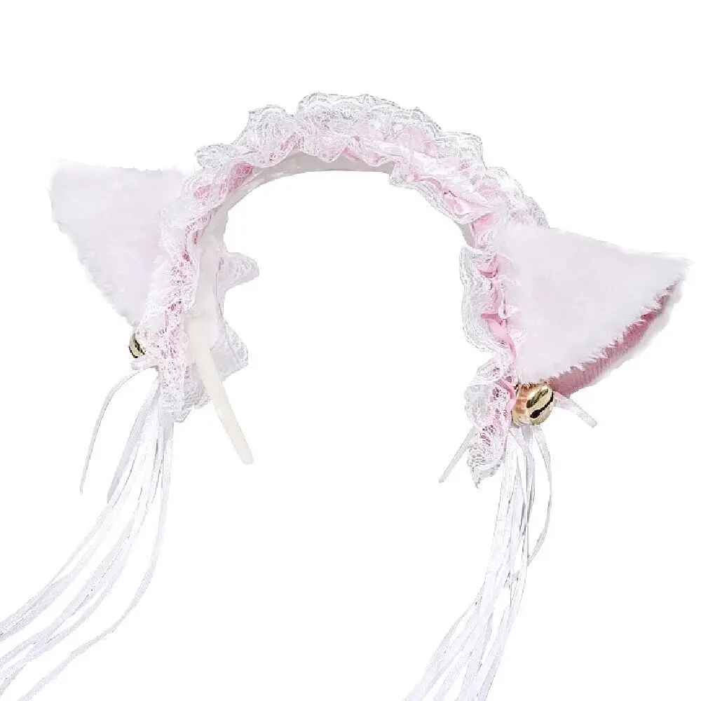 عصابة رأس لطيفة على شكل أذن القطة، أزياء نسائية، عصابة رأس سوداء، أذن حيوان، مشبك شعر على شكل جرس، إكسسوار شعر لوليتا