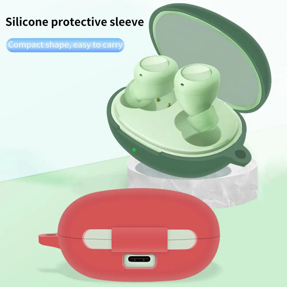 Earphone Protective Cover for Realme Buds Q2S Dust-proof Silicone Bluetooth Headset Case with Hook