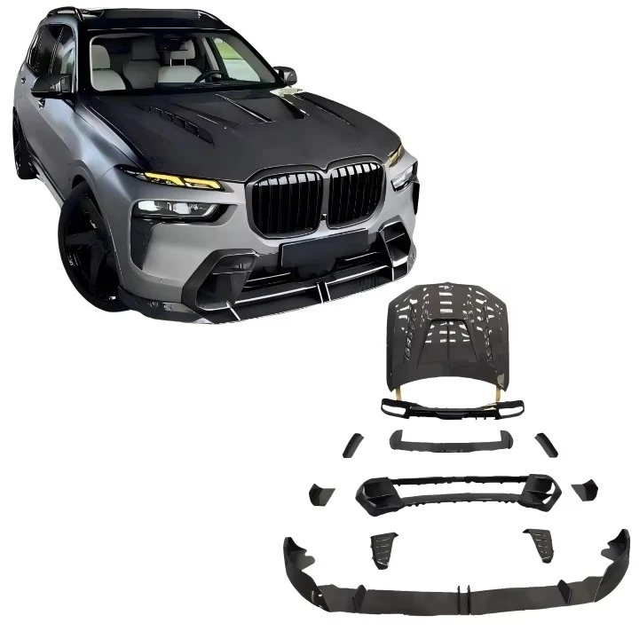 New for X7/G07 Sport Carbon Fiber Bumper Kit-Front Lip/Rear Lip/Side Skirts/Rear Section Clip-on with Clips 2022-Present