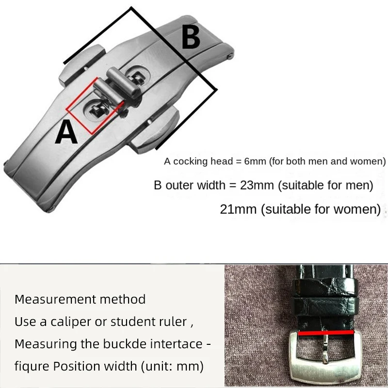 Relógio de Substituição Borboleta Fivela, Couro, Nylon, Silicone, Pulseira De Borracha, AR1647, 1648, 0387, 5890, 0389