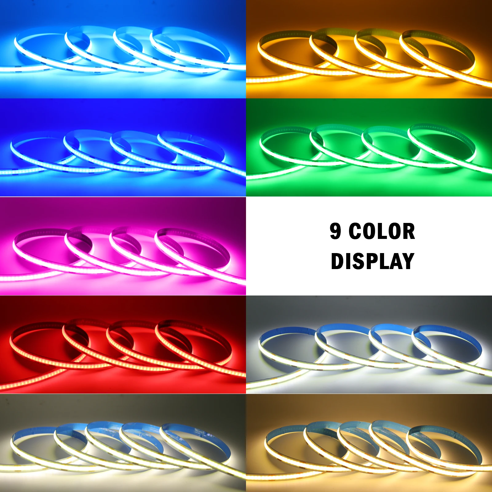 DC5V COB LED Light Strip 3AA Battery Powered 8mm PCB 320LEDs/m White Green Blue Pink RA90 Flexible Adhesive Tape DIY Room Decor