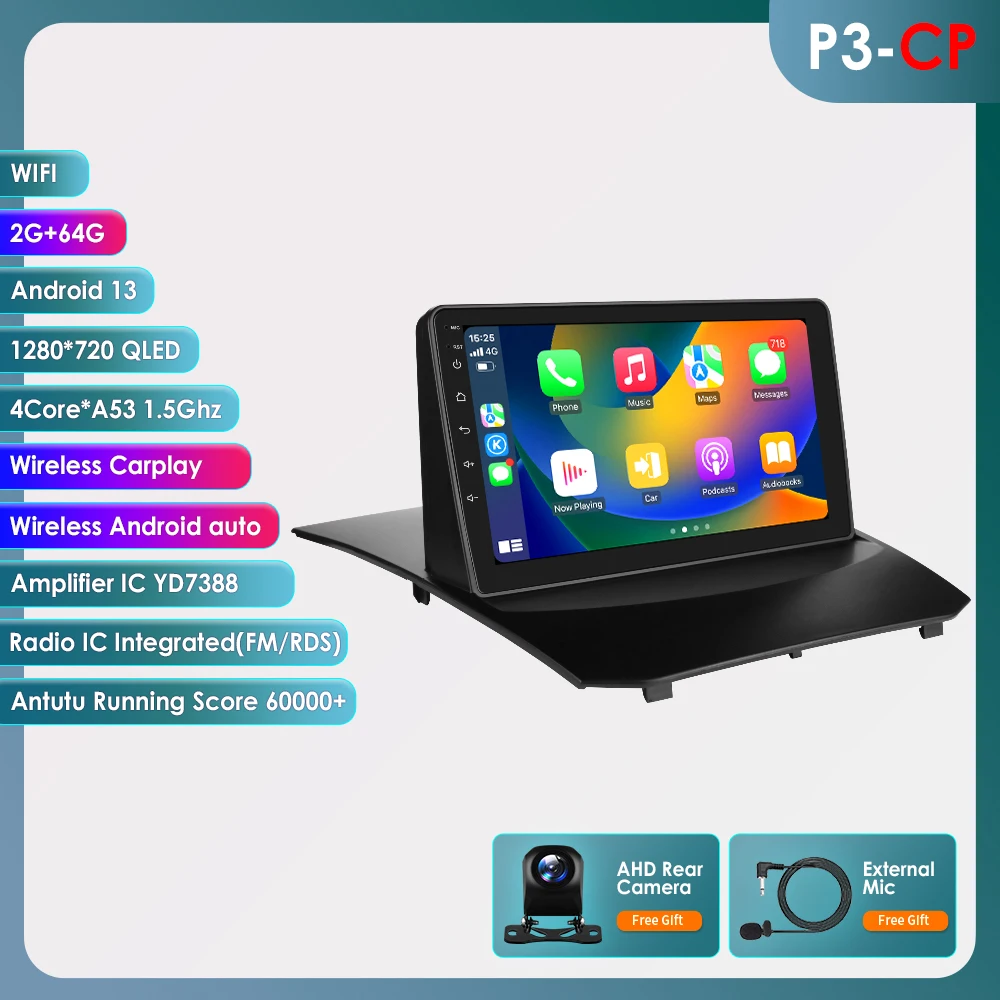 6115 Android autoradio voor Ford Fiesta 2009-2017 draadloze Carplay Auto 4G DSP intelligente multimedia autoradio GPS ondersteuning Sony