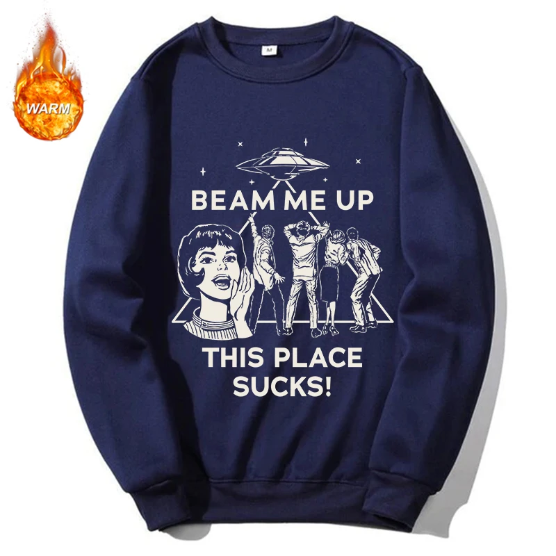 Graphic Crewneck Sweatshirts for Men Women Spring Fall Warm Comfy Fleece Lined Pullover Tops Athletic Casual Loose Fit Sweaters