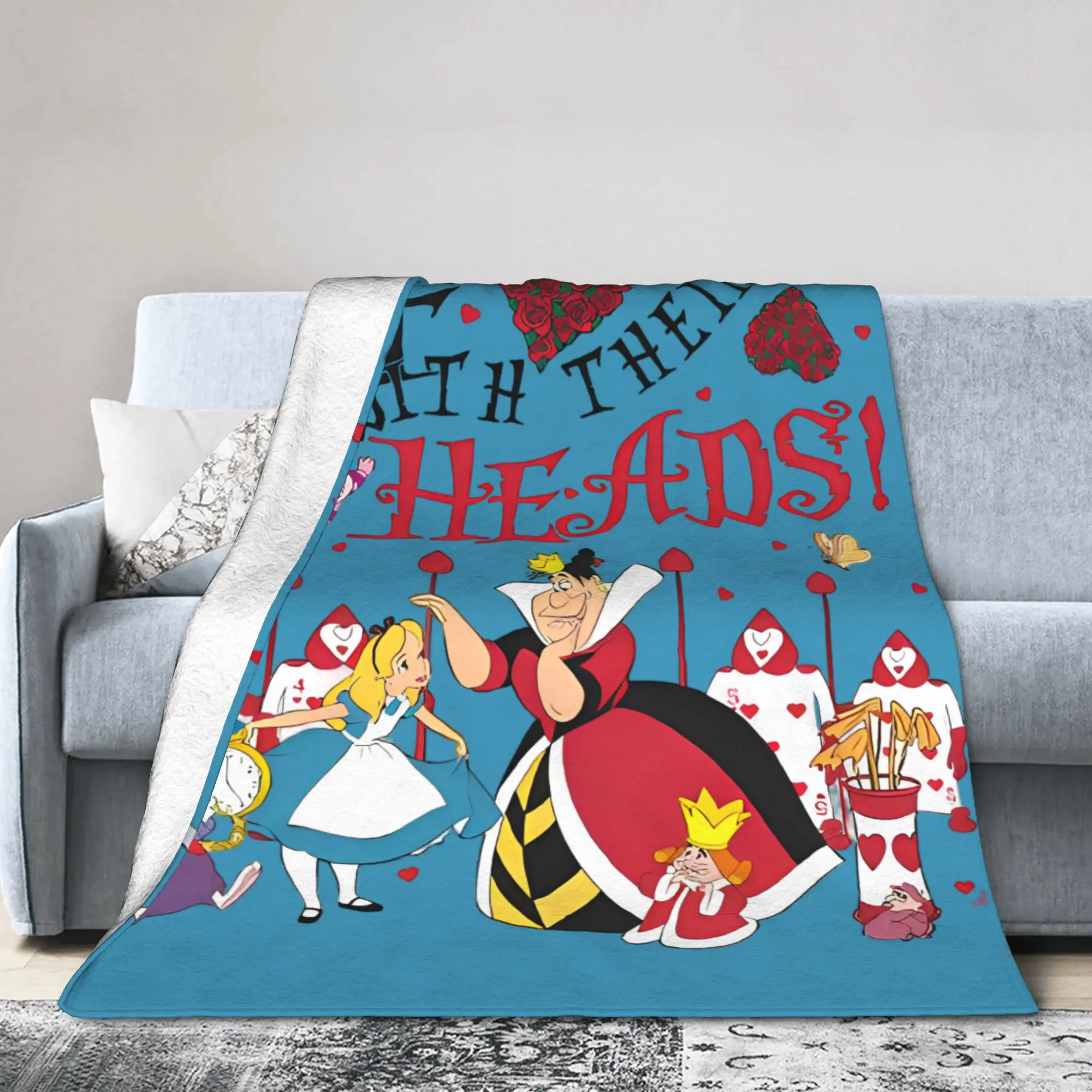 

Флисовое одеяло «Королева сердец» «Алиса в стране чудес», винтажные пледы для дома, ультра-мягкий ковер 200x150 см