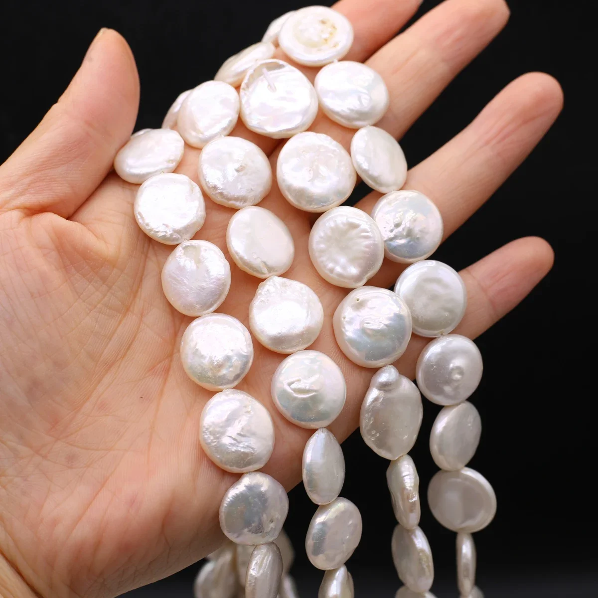 15-16mm Natural Freshwater Pearls Baroque Round Piece Pearls Beads for Jewelry Making Supplies DIY Necklace Bracelet Accessories