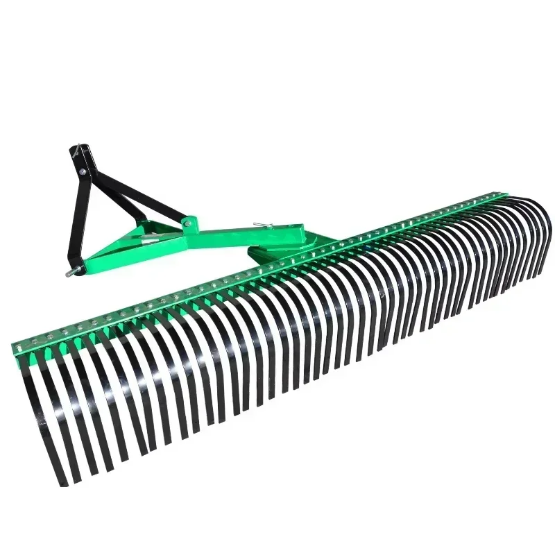 3 Point Hitch Landscape Rake Tractor Mounted Soil Gravel Grass Rake For Farm Landscaping Work