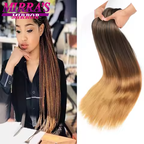 Mirra's Mirror Jumbo Braid Hair 20"/26" Ombre Brown Braiding Hair Pre Stretched Synthetic Hair Extensions for Crochet Braids