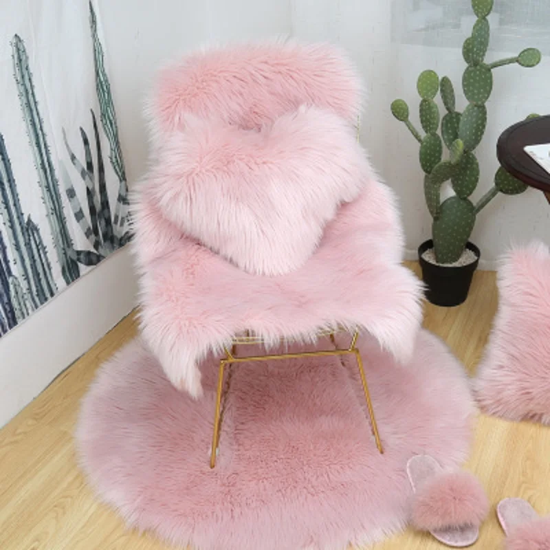 

Soft shaped small carpet chair cover bedroom cushion warm fur carpet seat fur carpet living room decoration carpet Dropshipping
