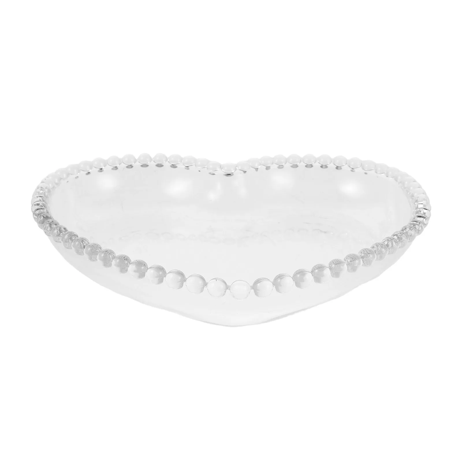 

Vintage Heart Jewelry Tray Embossed Glass Heart Shaped Decorative Trinket Dish Vanity Storage Organizer for Bedroom Necklaces