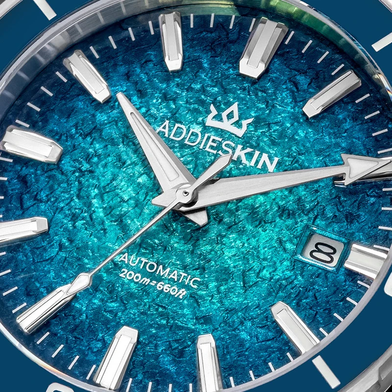 AddiesKin K005 Men's Automatic Mechanical Watch High Grade Ceramic Bezel Miyota 9015 Gradient Textured Dial Sapphire Crystal